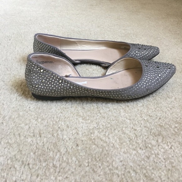 Cute grey sparkly Mossimo pointy toe flats - Picture 1 of 3